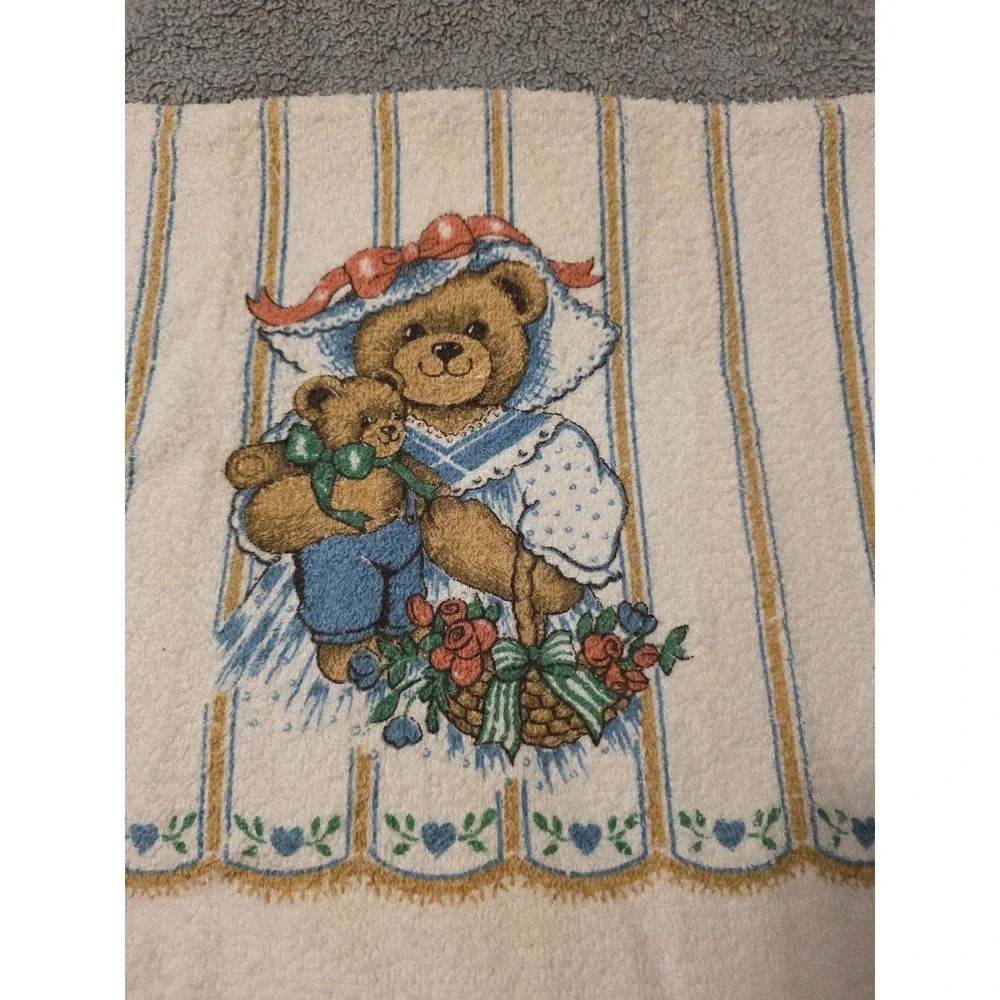 Cannon TEDDY BEARS Kitchen Decor Tea Hand Towel 80s 16x23